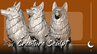 Zbrush Timelapse ☆ Fur (1st try) // 'Dog Husky' 2/4