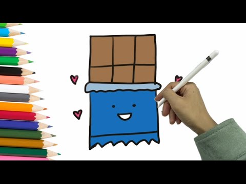 How to Draw a Cute Chocolate Bar Simple & Easy for Kids - YouTube