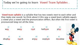 Vowel Team Syllables