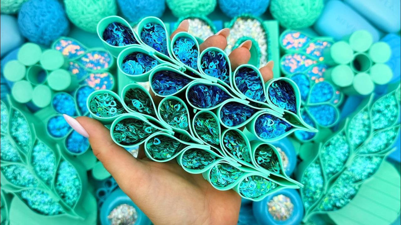 [ASMR] Sleep-Inducing Glitter Soap Carving & Soft Starch Foam Pressing | Relaxing Brain Massage