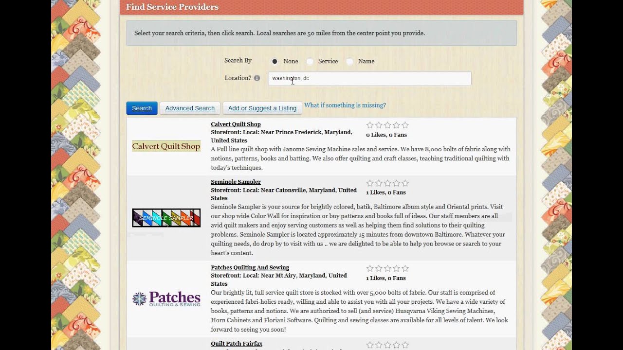 Find Quilt Services or Guild Speakers YouTube