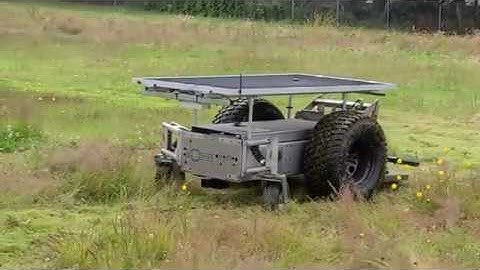 Land Care Robot doing autonomous spiral area coverage mowing