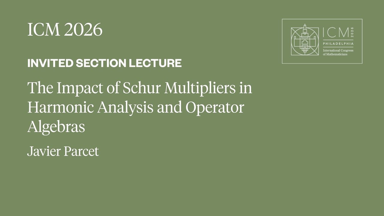 ICM 2026 Invited Section Lecture - Javier Parcet