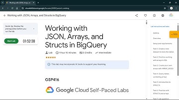Working with JSON, Arrays, and Structs in BigQuery | #qwiklabs | #GSP416 #CLI