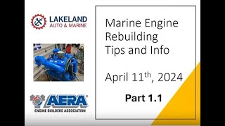 Marine Engine Building Tips and Information 1.1