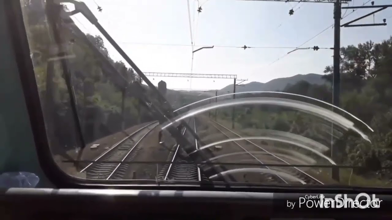 Горячий Ключ - Фанагорийская с опаздывающим поездом 103 глазами Машиниста поезда. 