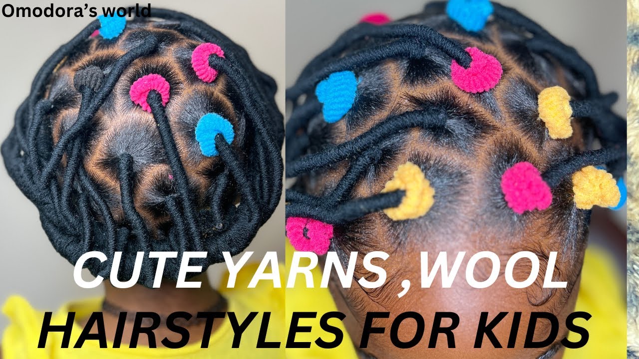 Try this cute yarn (wool)hairstyles for kids and toddlers 