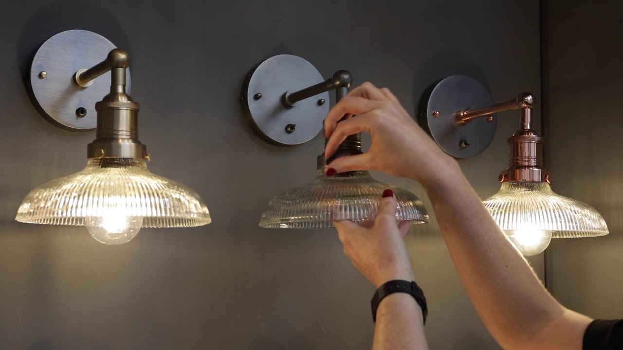 Brooklyn Glass Dome Wall Light Instalation YouTube