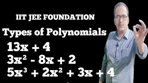 Types of Polynomials Class IX IIT Foundation | Maths IIT JEE FOUNDATION Pearson@RajeshTutorials
