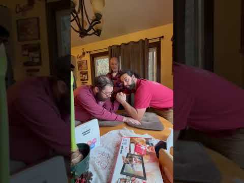 Christmas arm wrestle at the Scholz house