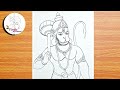 Lord hanuman drawing  how to draw lord hanuman step by step  bajarang bali drawing