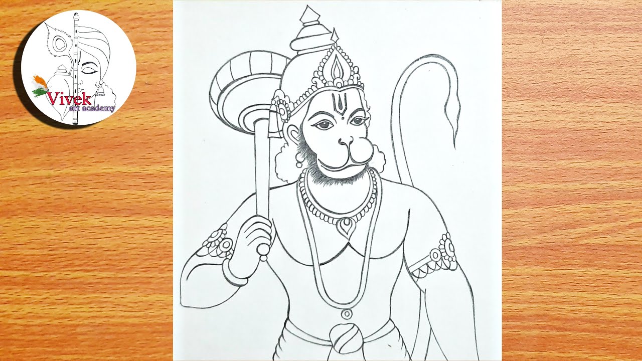 Lord Hanuman Drawing | How to draw Lord Hanuman Step by Step ...