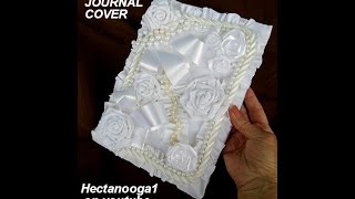 DIY: Shabby style journal cover, Bridal album, Scrapbook, diary, recycled tshirt