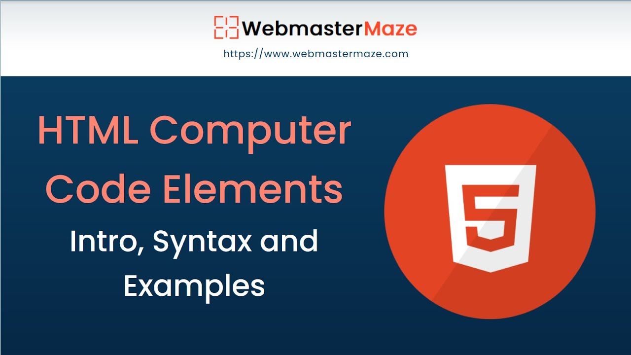 HTML Computer Code Elements - YouTube