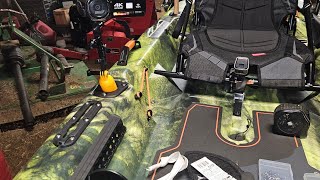 getting the new Pelican Catch Mode 110 kayak set up and ready. Seat modification and camera mounts