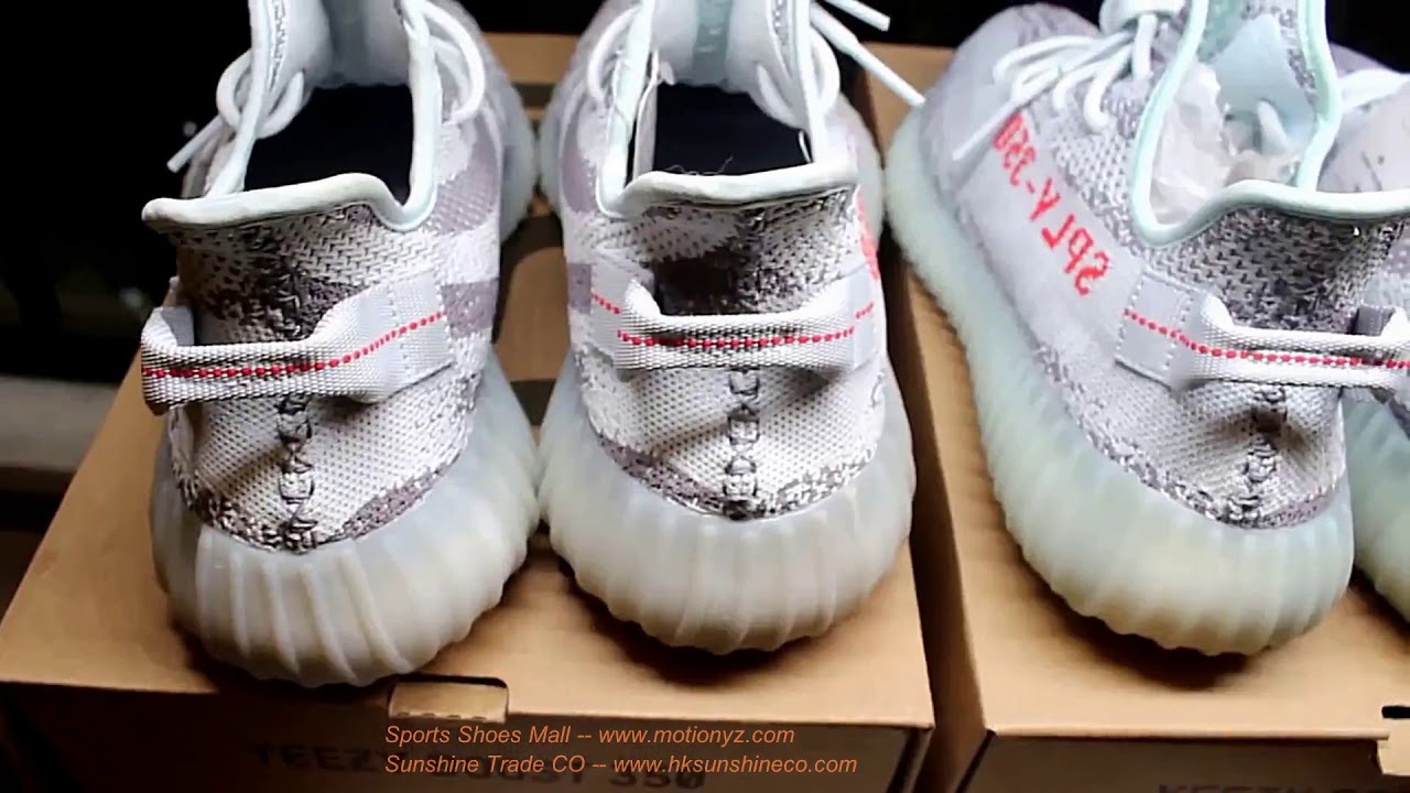 Adidas yeezy boost 350 v2 blue tint Real VS Fake Comparison Review Dhgate Amazon Not Replica ...
