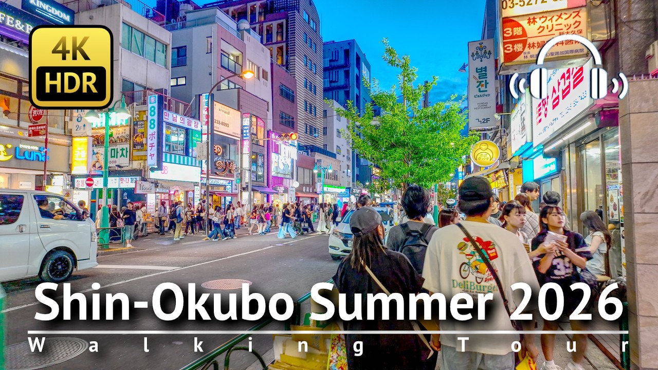 Shin-Okubo, Tokyo's Largest Koreatown Walking Tour [4K/HDR/Binaural]