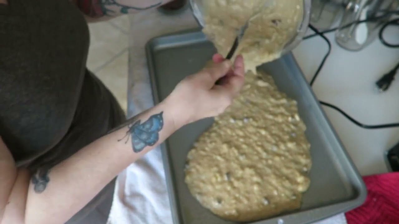 Making Chocolate Chip Banana Bars 