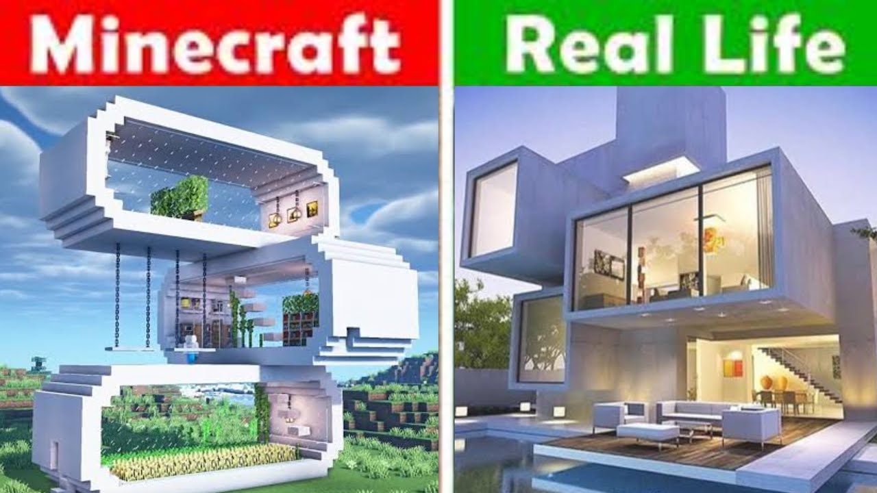 MINECRAFT HOUSE IN REAL LIFE! Minecraft vs Real Life animation YouTube