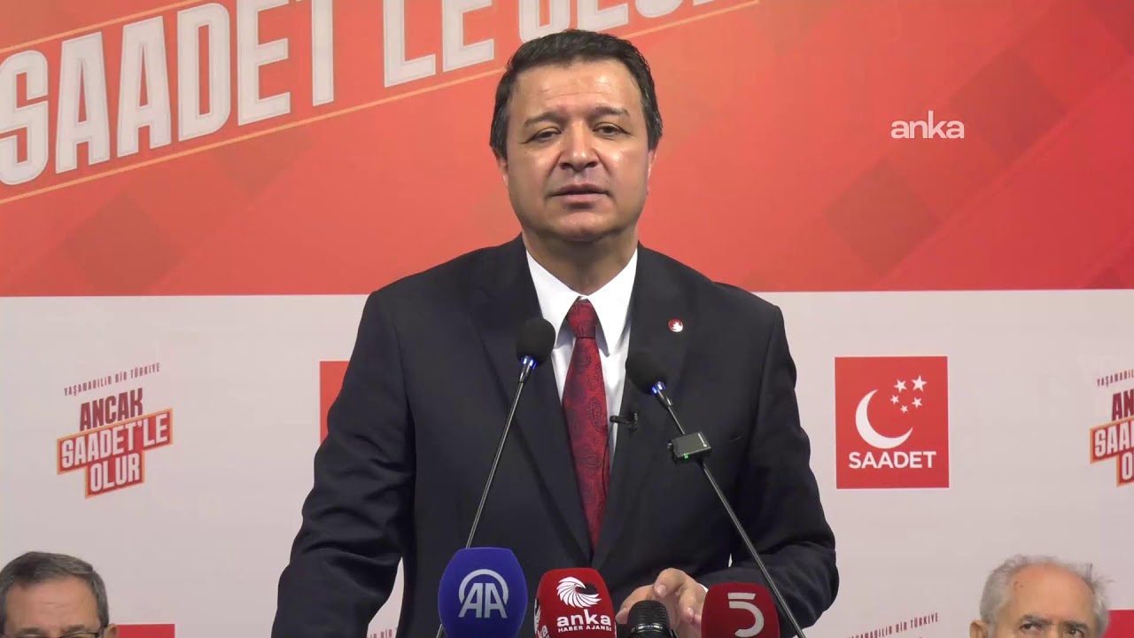 Saadet Partisi Genel Başkanı Mahmut Arıkan açıklama yapıyor / Ankara 