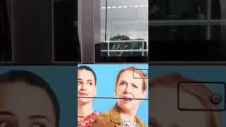 Citadis komt aan en Reclame tram vertrekt met tingels uit Rotterdam Centraal