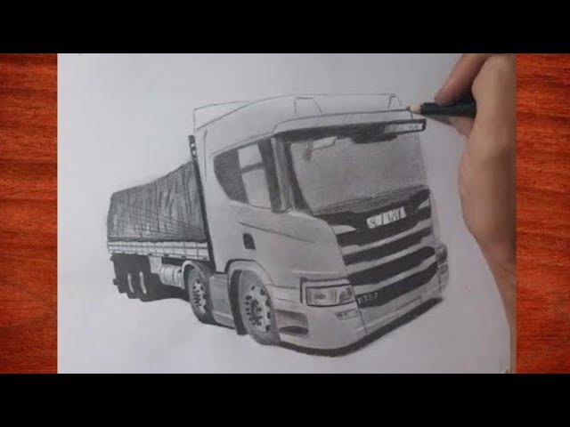 Como Desenhar Um Caminhão Scania Bau Frigorifico 