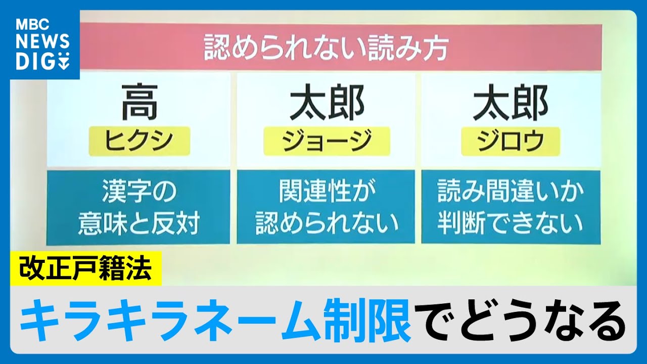 改正戸籍法 キラキラネーム