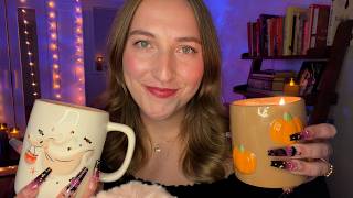 ASMR Cozy Autumn Night 🍂🕯️ Fall Candle, Drink, Snacks & Personal Attention 🎃