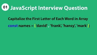 Capitalize First Letter of Each Word in Array in JavaScript