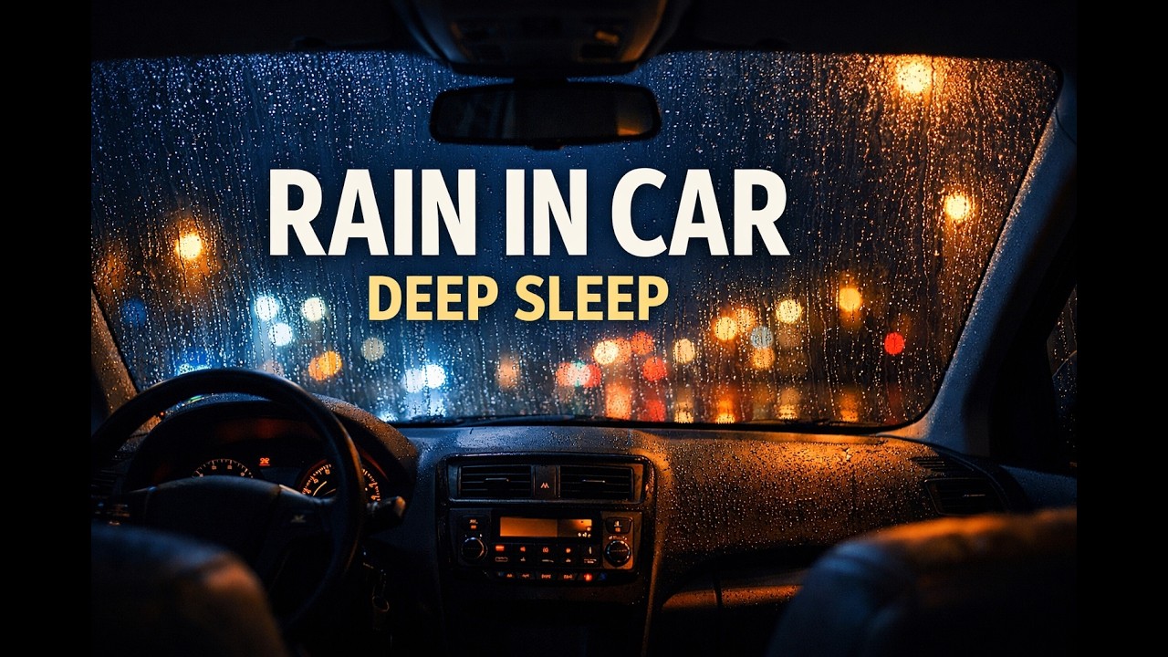 POV: Rainy Evening in Your Car  🚗🌧️ Cozy Night Rain Sounds (1 Hour)