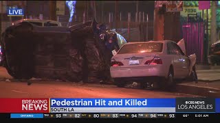 Pedestrian killed after being hit by stolen vehicle, pursuit suspect
