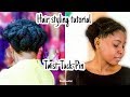 Protective hair style for natural hair: Tuck and pin flat twist updo for all hair types and length