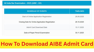 How to download AIBE - XX Admit Card 2025 | All India Bar Council Examination 2025 Update 