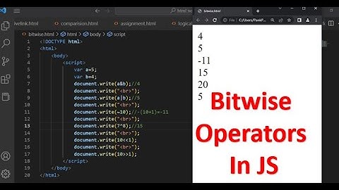 Bitwise Operators in JS | JavaScript Operators | JavaScript Tutorial in Hindi part 21