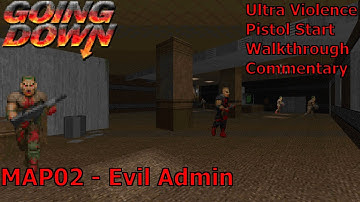 Doom II: Going Down (Ultra Violence 100%) Walkthrough (MAP02: Evil Admin)