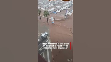Roads on Spanish holiday coast turn to roaring rivers amid Storm Alice