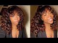 watch me SLAY this curly wig ft. Tinashe hair ♡ | curly wig w/ bangs