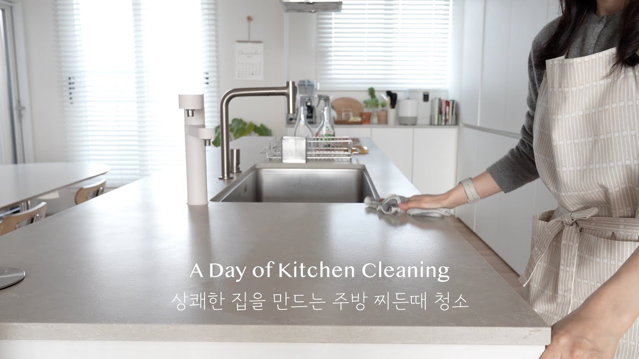 Deep Cleaning Kitchen Grime for a Fresh Home 🏠 | Black Soybean Milk, Apple Sandwich & Grilled Salmon