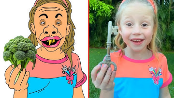 Nastya and Dad Open boxes Funny Drawing Meme | surprise to learn the alphabet | Nastya Funny Memes
