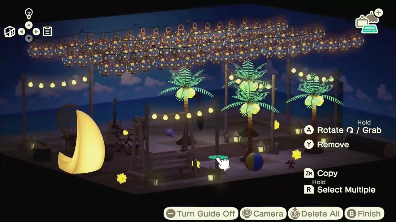 Interior Decorating with multiple Plain PartyLights Arches in ACNH and Happy Home Paradise