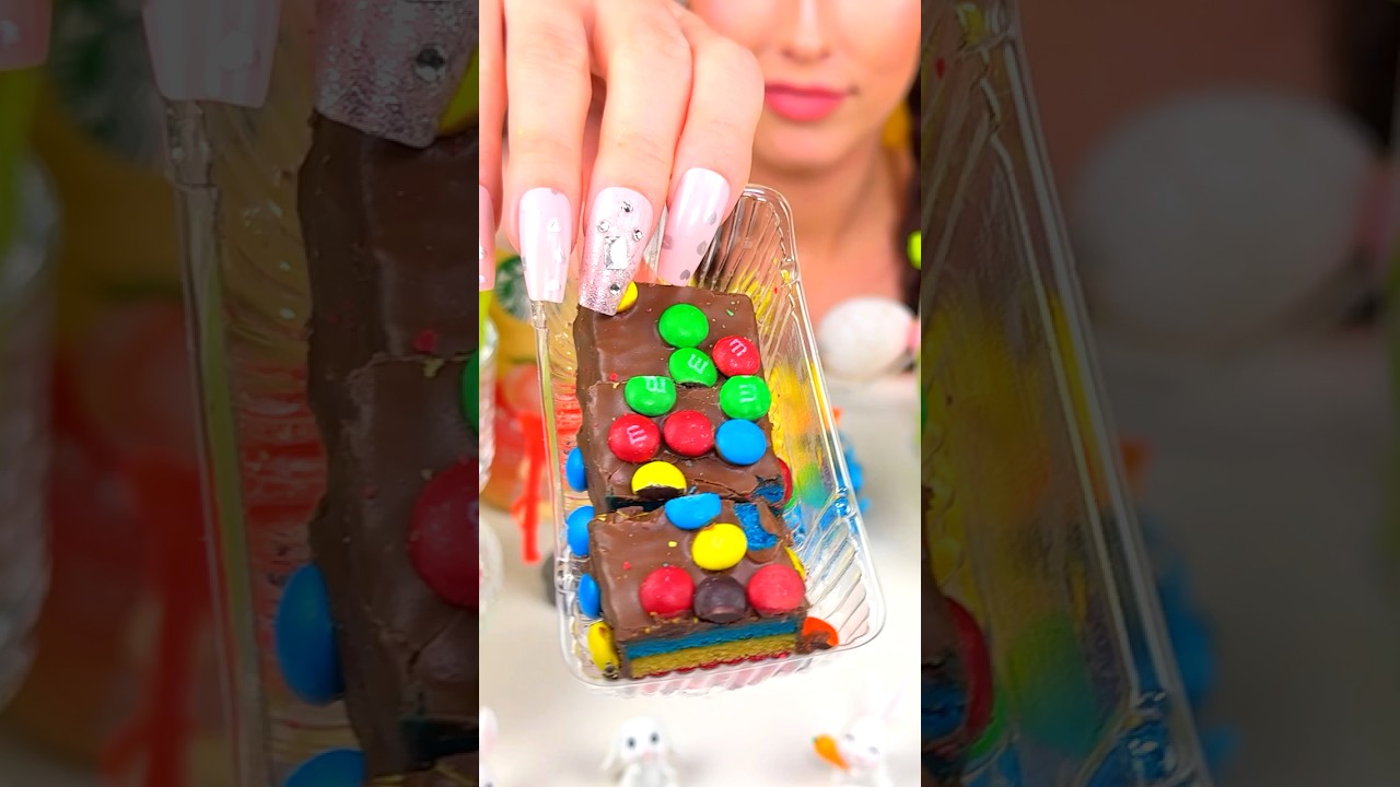 CAKE BITES + M&MβS CRUNCH?! π°π¬ | #ASMR #CakeBites #ChocolateCrunch #mukbang #easter #candy
