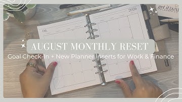 ✨ August Monthly Reset | Goal Check-In + New Planner Inserts for Work & Finance 💼
