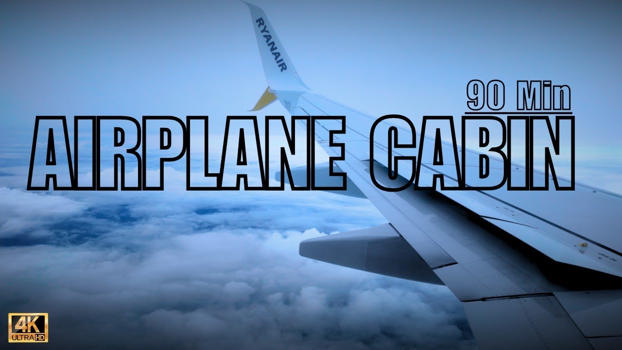Relaxing Flight Experience: Window View & Airplane Cabin White Noise (ASMR) 1h30