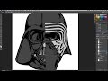 Dark side 365 filmes  darth vader e kylo ren  arte digital em timelapse