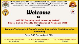 DAY 01 ATAL FDP On  Quantum Technology  a Transformative Approach to Next Generation Computing