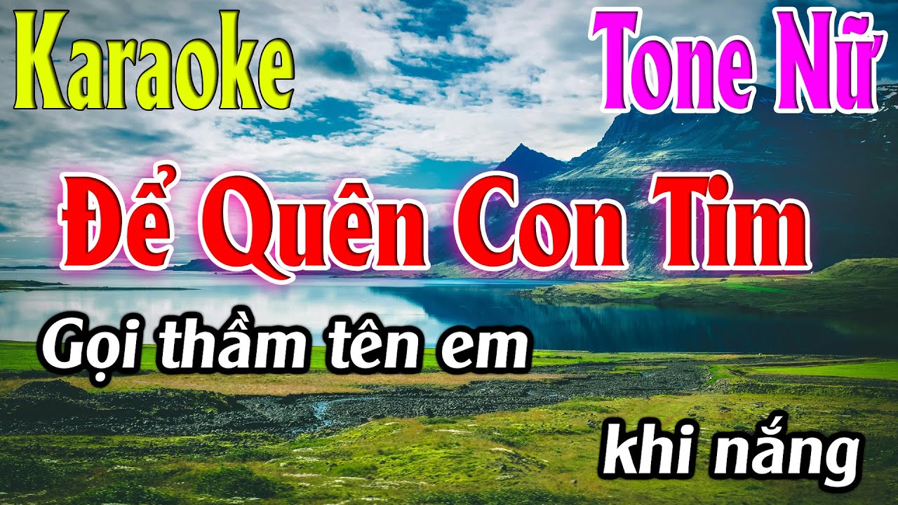 Để Quên Con Tim Karaoke Tone Nữ ( D# ) Beat Hay | Karaoke Lâm Organ