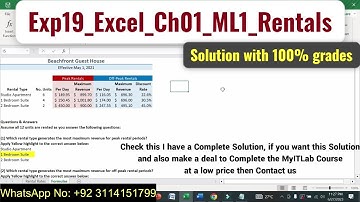 Exp19_Excel_Ch01_ML1_Rentals | Excel Chapter 1 Mid-Level 1 - Rentals | #excel ch01 #ml1 #rental