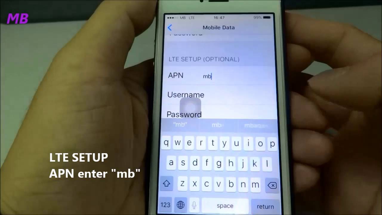 Multibyte MB iPhone IOS 10 APN Setting Demo Eng YouTube