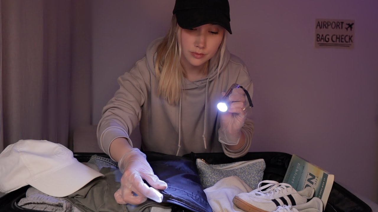 ASMR TSA Bag Search | Luggage Rummaging, Clothing Inspection *Unintentional* No Talking ✈️