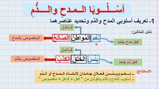 أسلوب المدح أو الذم للثالثة لإعدادي + تمارين تطبيقية